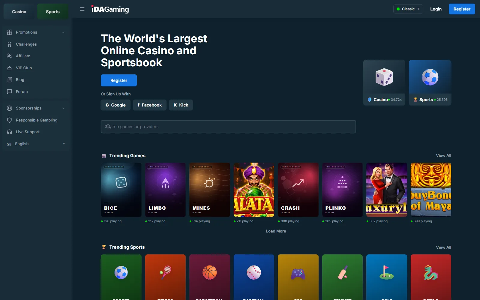 idaGaming casino platform